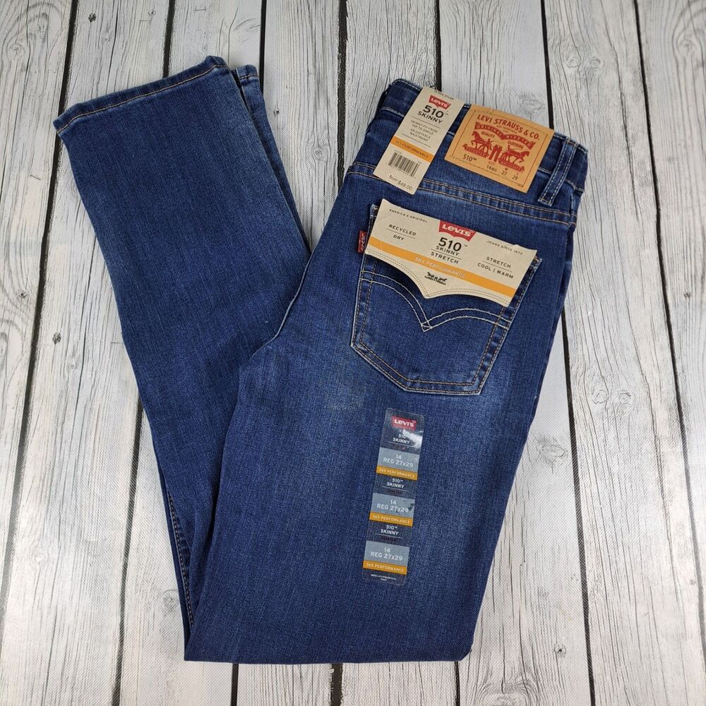 Levi’s Boys 510 Skinny Performance Stretch Blue Jean Size 14 Reg